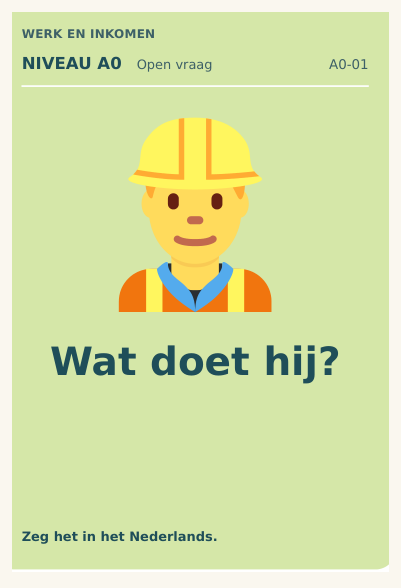 Echte vraagkaart op niveau A0